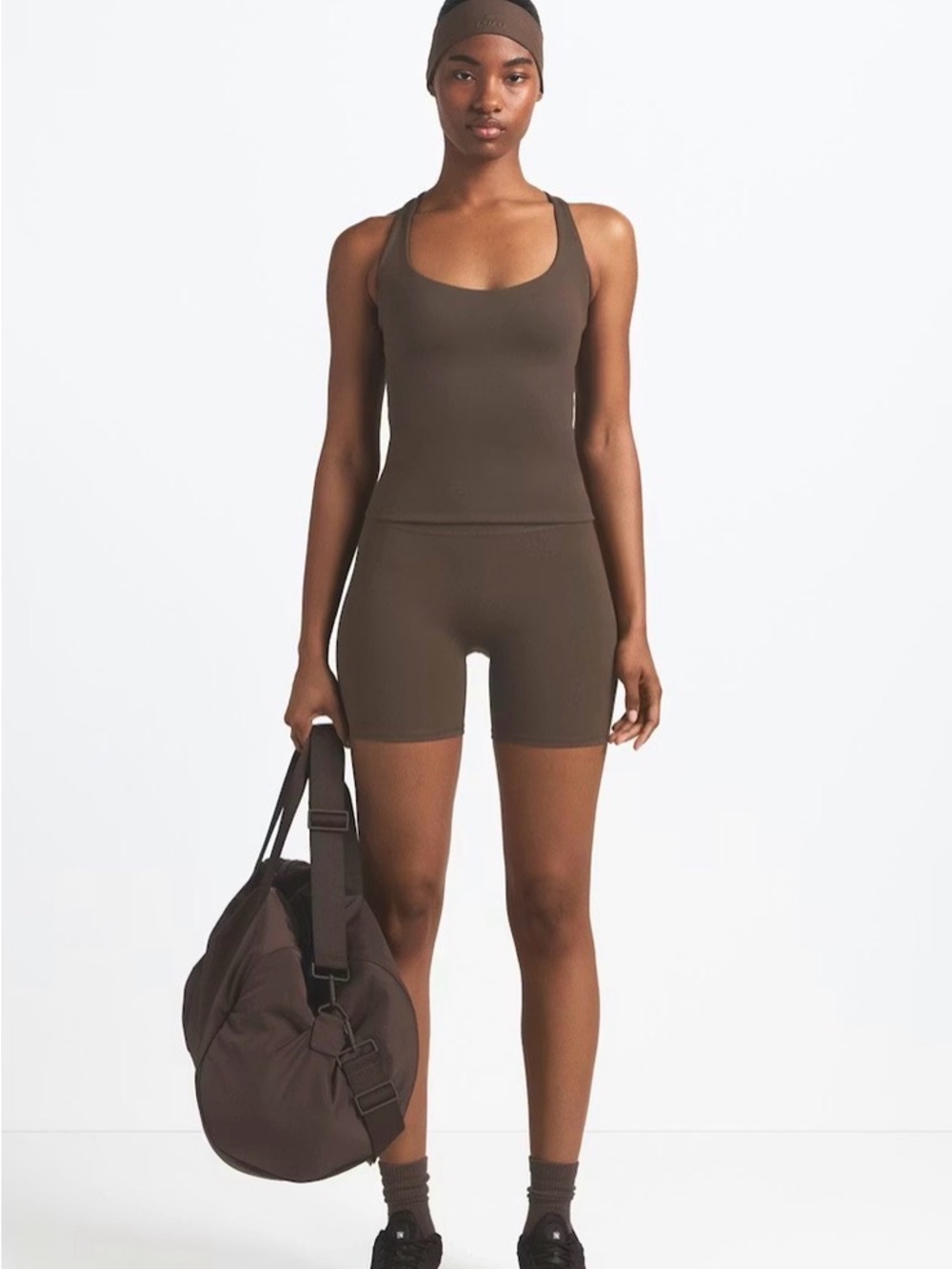 Nike x Skims Matte Racerback Tank in Dark Sepia Brown - Size Small - NWT